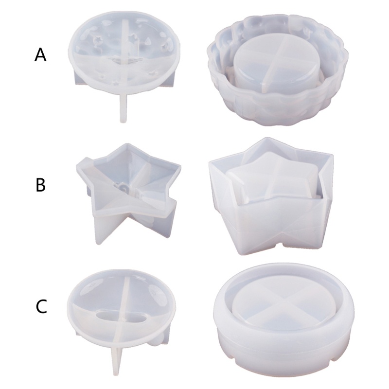 Khuôn Silicone Làm Hộp Gạt Tàn Thuốc Hình Ngôi Sao Có Nắp Đậy Trang Trí Nhà Cửa