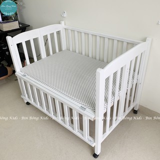 Ga bọc đệm cũi cho bé - chất liệu vải thô lụa cao cấp