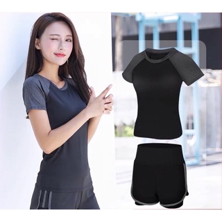 Bộ tập gym yoga cộc tay, quần tập gym sóc, có big size, áo cộc tay hàng cao cấp BD72
