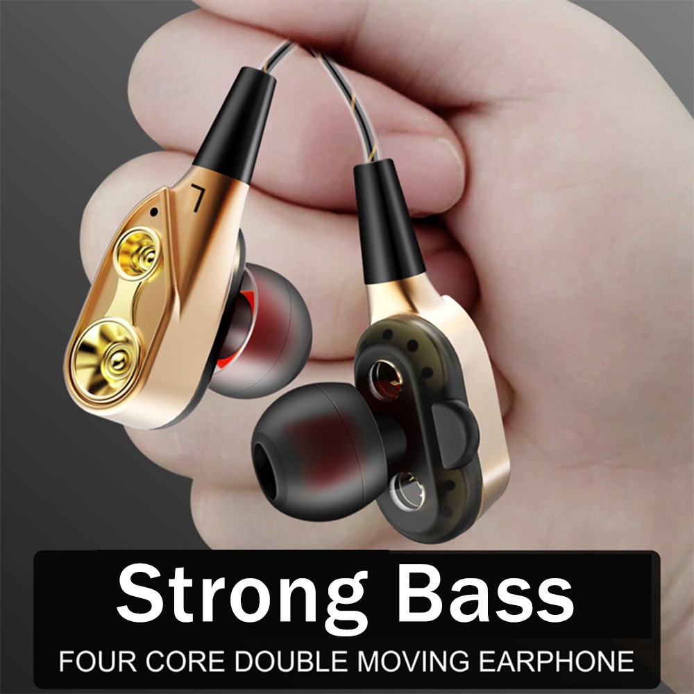 4D Tai Nghe Chống Ồn Loa Kép Extra Bass Nghe nhạc, chơi game, Tai Phone Có Dây Cho Điện Thoại, Máy Tính, Laptop, PC