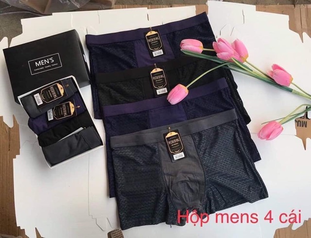 Quần Sịp Men Thông Hơi Siêu Thoáng Mát ( hộp 4c từ 50-75kg)