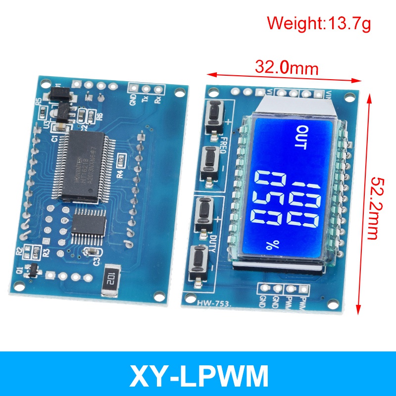 Bộ tạo tín hiệu chế độ kép pwm tần số xung chu kỳ nhiệm vụ mô đun điều chỉnh màn hình lcd 1hz-150khz 3.3v-30v mô đun bảng pwm