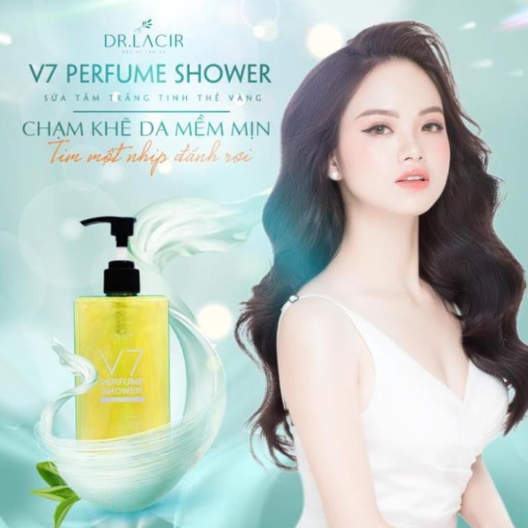 Sữa tắm trắng body Dr. Lacir V7 Perfume Shower giảm thâm phục hồi da 350ml LM20