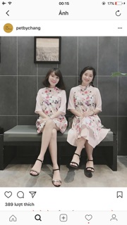 Vải gấm áo dài hoa hồng