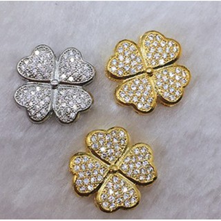 Charm cỏ 4 lá đính đá - không đổi màu không rơi đá