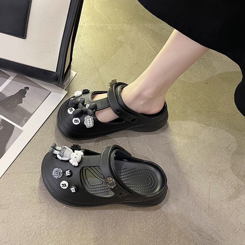 Dép cross Sandal Đế Dày Siêu Nhẹ tặng kèm bộ hình gắn Siêu Cute
