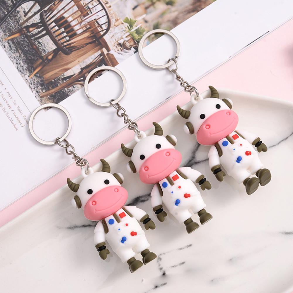 Móc Chìa Khóa Xe Hơi Bằng PVC Họa Tiết Hoạt Hình Động Vật Ox Độc Đáo