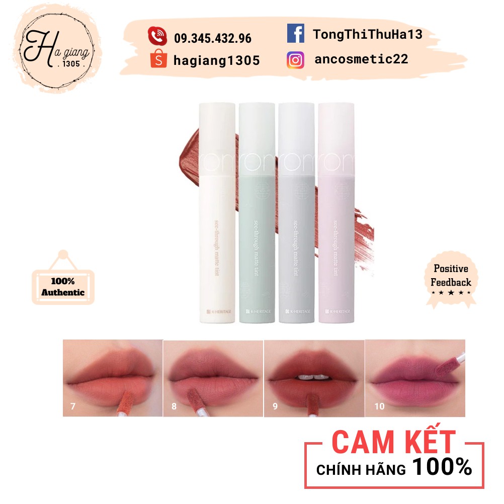 [Bản Hanbok] Son kem Romand Hanbok Project See Through Matte Tint