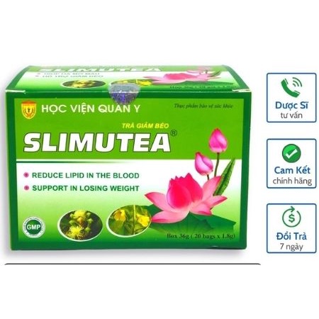 Giảm cân trà giảm cân Slimutea - Giảm cân Học Viện Quân Y - Hiệu Quả - An Toàn - Hạ Mỡ Máu - Giảm Men Gan