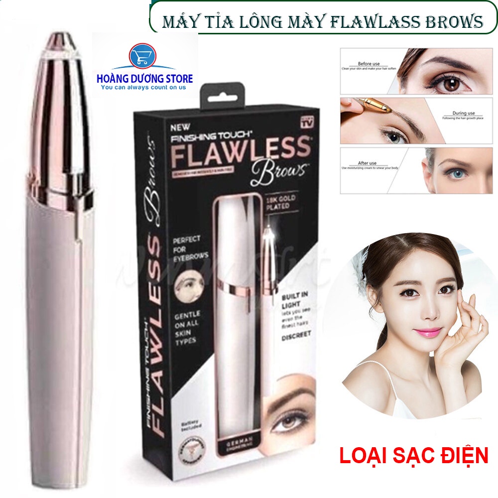 Bút Tỉa Lông Mày Sạc Tích Điện Cao Cấp, Máy tỉa - Cạo Lông Mày Flawless Nhỏ Gọn, Tiện Dụng Cho Nữ