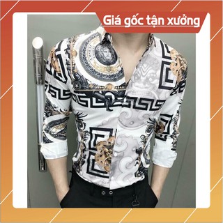 Sơ mi nam chất lụa dài tay 3d vnxk trắng hoa văn ms 11 teen group
