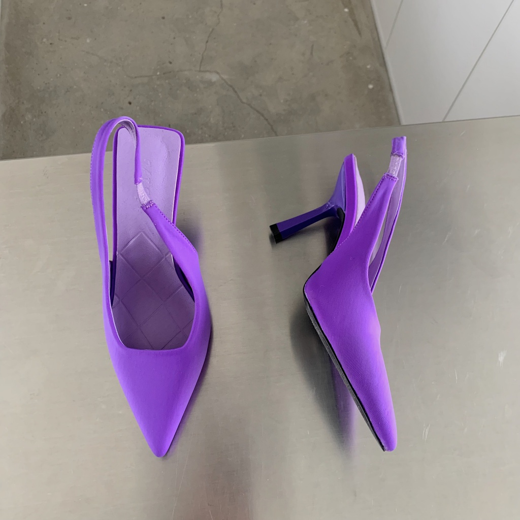 Giày Cao Gót Mũi Nhọn Vải Satin Màu Xanh Lá Thời Trang Mùa Xuân 2022 Quyến Rũ Dành Cho Nữ