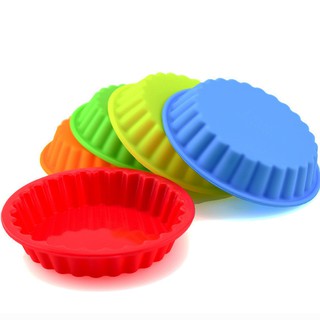 HCM - Combo 4 khuôn silicon làm bánh tart tròn 8.4cm