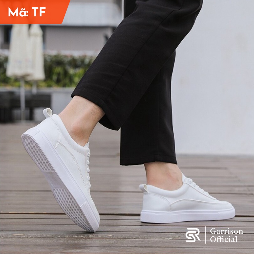 Giày Nam Trắng Cao Cấp White Sports Fashion Da PU Bền Đẹp GARRISON OFFICIAL Trending 2022