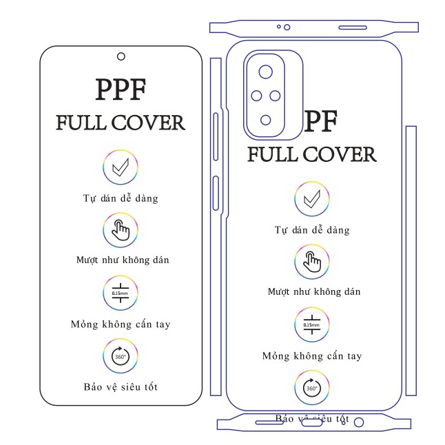 Dán PPF full viền máy Xiaomi 13 Redmi Note 12 4G Note 12 pro Note 11 Note 10 pro Mi 11 Lite Note 11 pro chống xước
