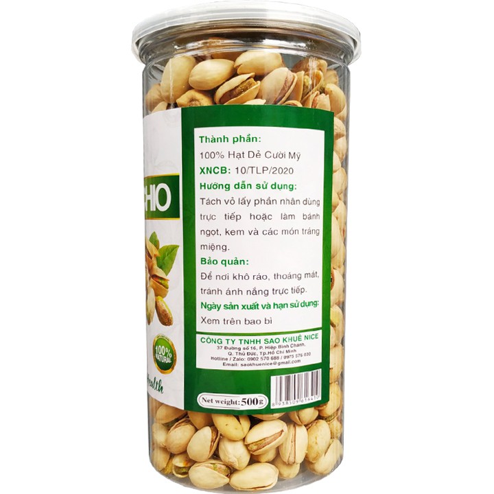 Hạt dẻ cười chất lượng chuẩn nhập khẩu cao cấp thương hiệu SK FOOD - Hũ 500G