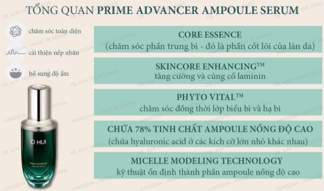 siêu rẻ - 1 gói Serum Ohui xanh chống lão hóa giảm nếp nhăn Ohui Prime