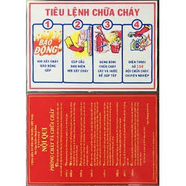 Bộ 2 tấm nội quy và tiêu lệnh PCCC