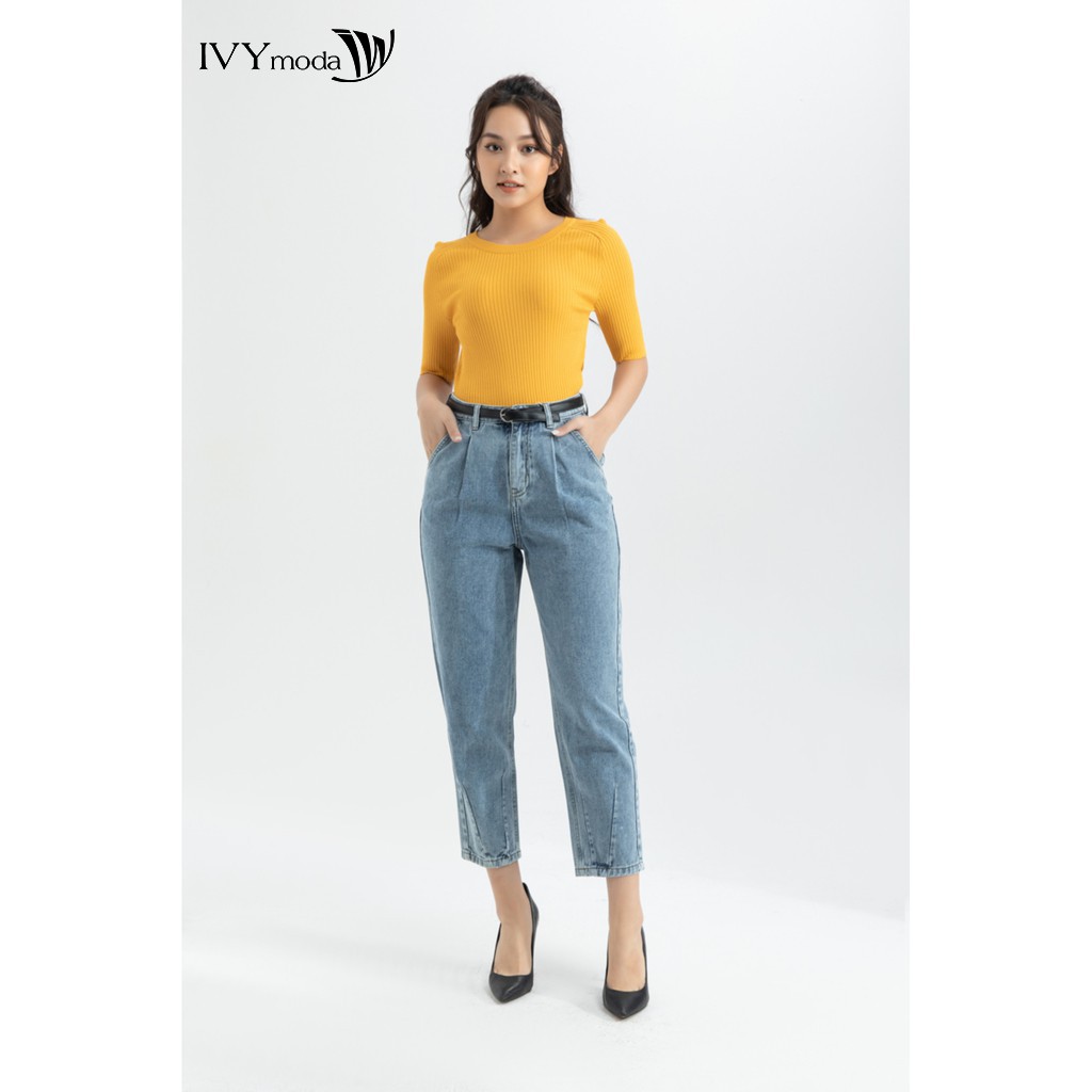 [Mã WABRIV25 giảm 10% tối đa 50k đơn đơn từ 250k] Quần bò baggy nữ IVY moda MS 25B7933
