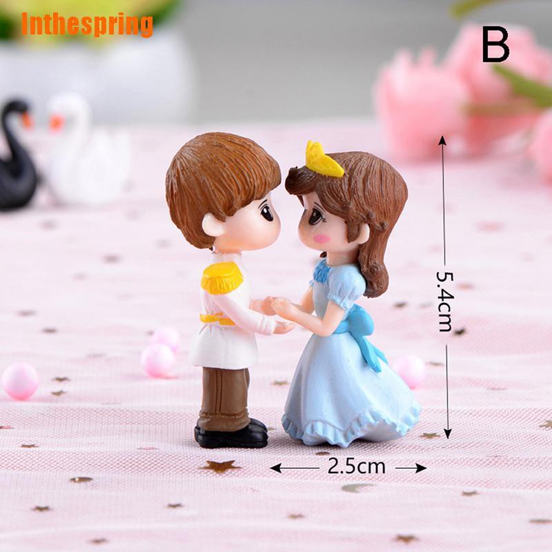 1 Bộ Tượng Công Chúa Hoàng Tử Mini Trang Trí Sân Vườn