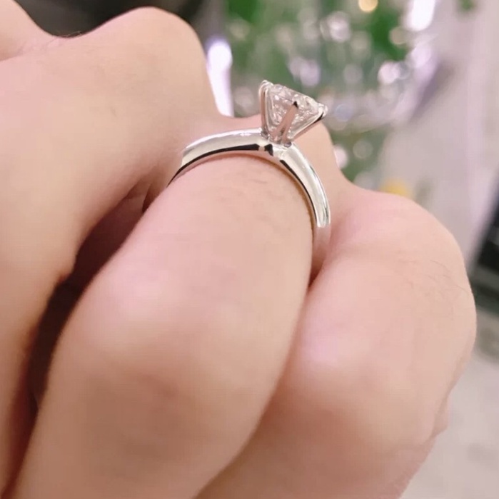 TFY kim cương nhẫn nữ S925 bạc Trang sức cặp đôi