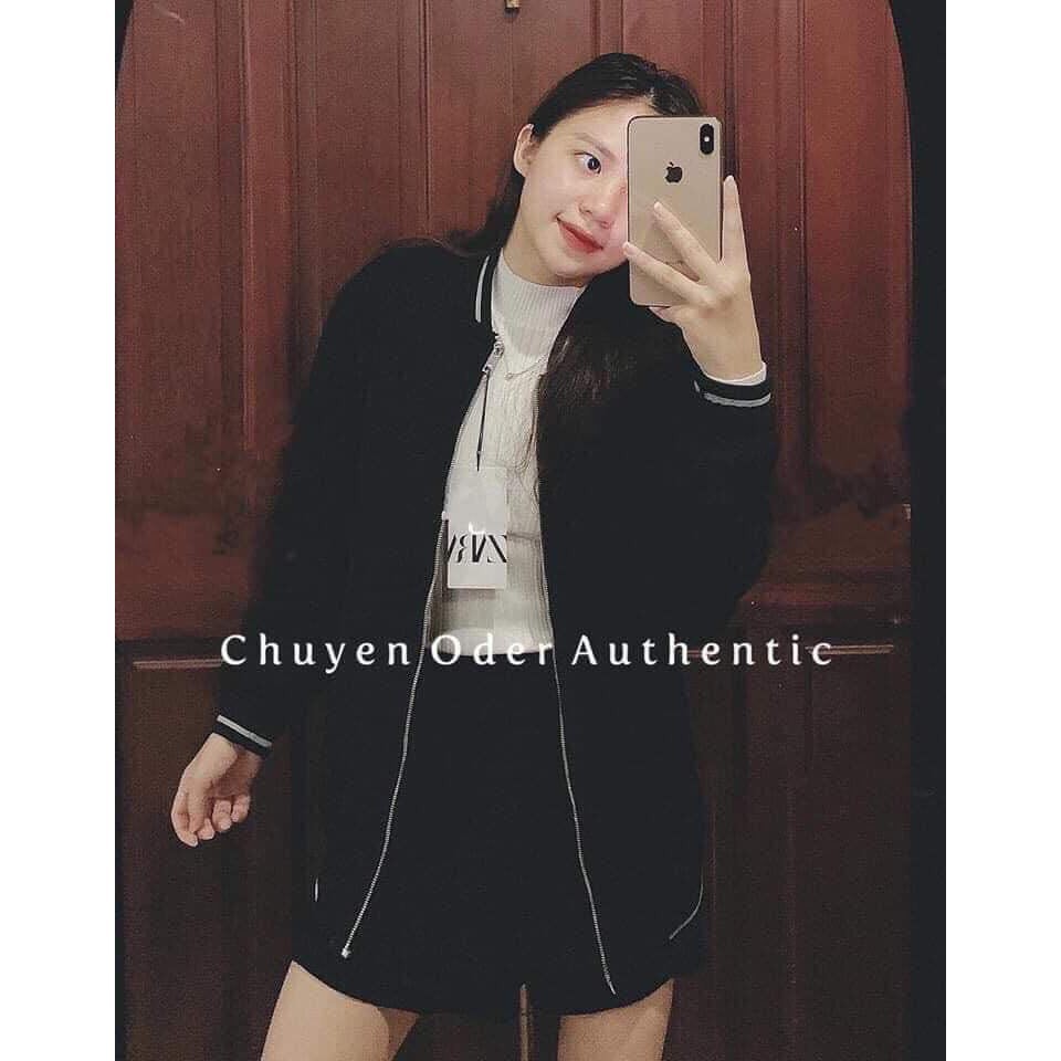 Áo khoác UMI bomber jackets màu đen kẻ viền trắng ulzzang nữ HOT