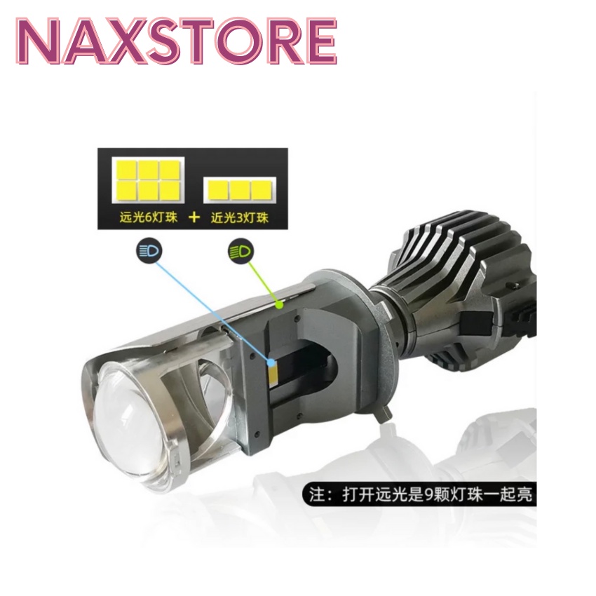 Đèn pha Led bi cầu T40/F40 2022 mẫu mới tăng Sáng chân đền H4 lắp cho cả ô tô và xe máy