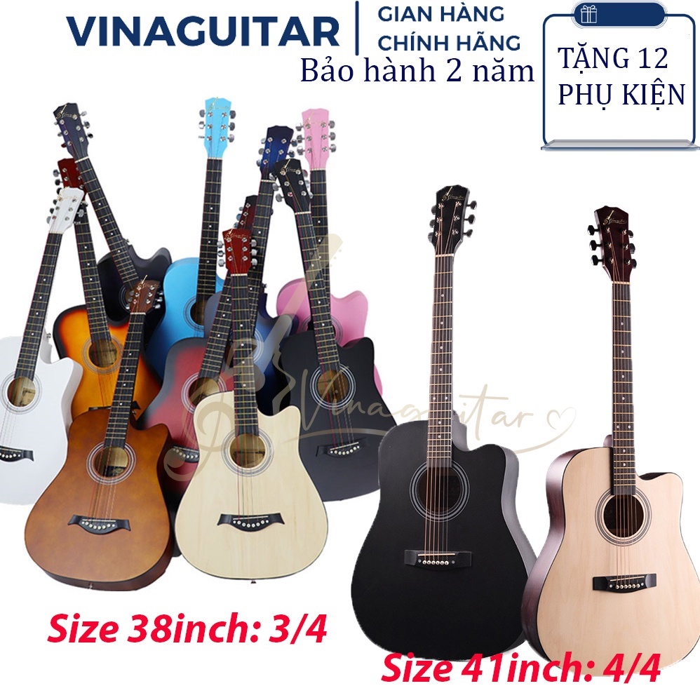 Đàn guitar acoustic 3/4 VG-Tr72 có full size- Tặng Full 12 Phụ Kiện- Phân phối chính hãng bởi Vinaguitar