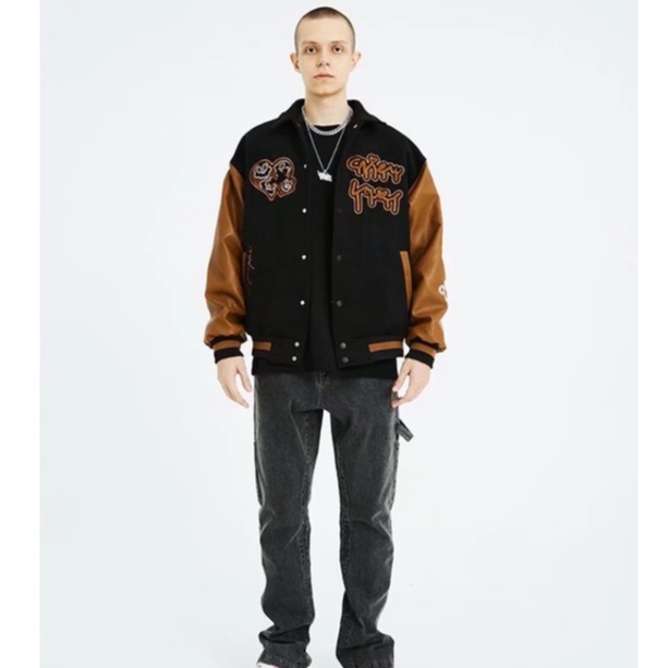 Áo khoác nam bóng chày thời trang thu đông cá tính cho bigsize áo khoác 2 lớp fashion áo đôi jacket unisex
