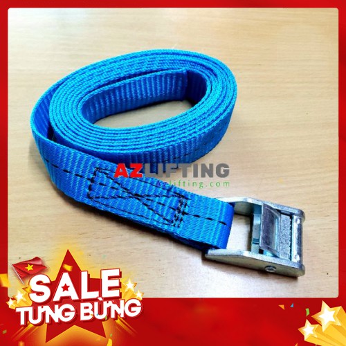 Dây chằng hàng khóa cam 500kg bản 25mmx2m dây xanh