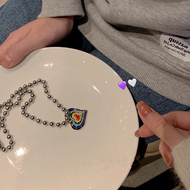 ✨✨Vòng cổ Hợp Kim Mặt Hình Trái Tim Nhiều Màu Thời Trang Cho Nữ