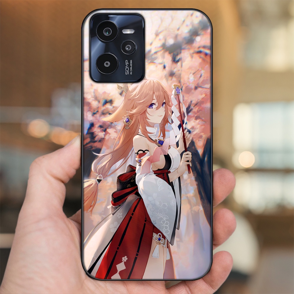 Ốp lưng Realme C35 viền đen in hình Yae Miko Genshin Impact