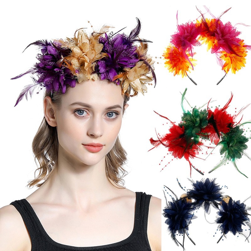 Băng Đô Cài Tóc Đính Hoa Phong Cách Lolita Thời Trang Cho Nữ