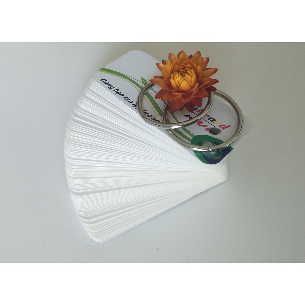 1000 thẻ flashcard trắng kích thước 3,5 x 8 cm bo 4 góc học từ vựng ngoại ngữ