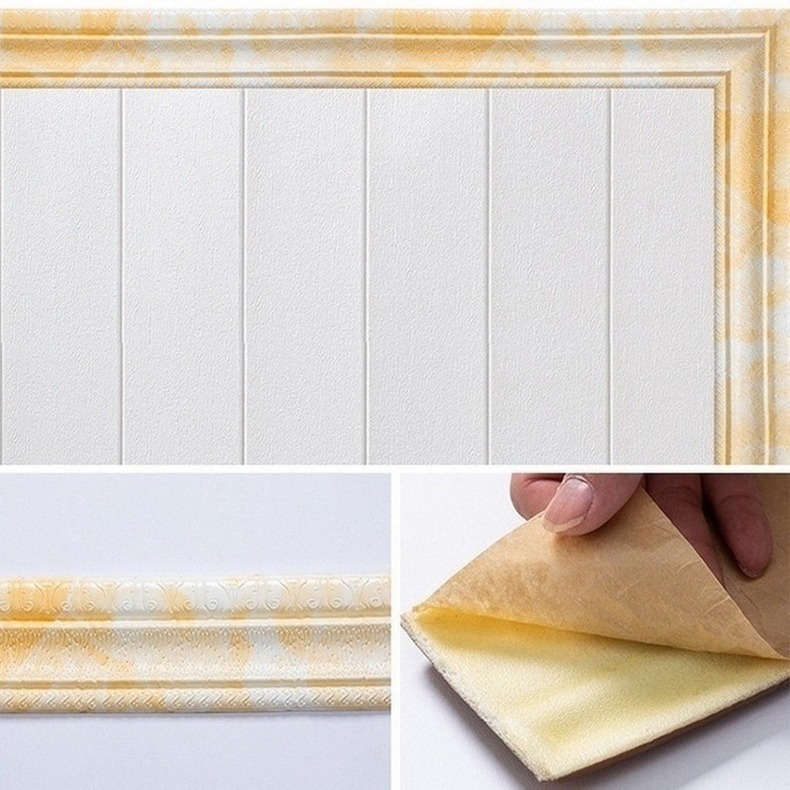 Cuộn Xốp 3d Dán Viền Tường Trang Trí Nội Thất Phong Cách Âu Mỹ