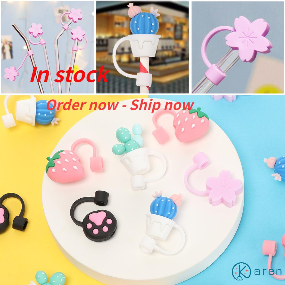 Phụ kiện cốc cắm ống hút silicone sáng tạo có thể tái sử dụng