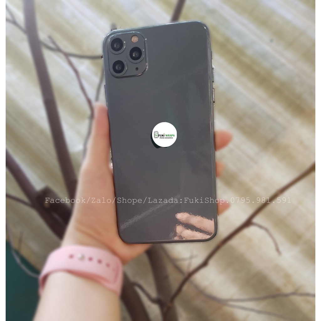 Tấm Dán Skin mặt sau Glossy Nardo Grey Full Viền Dành cho 5 6 7 8 6plus 7plus 8plus X XS XR XSMAX 11 PRO MAX