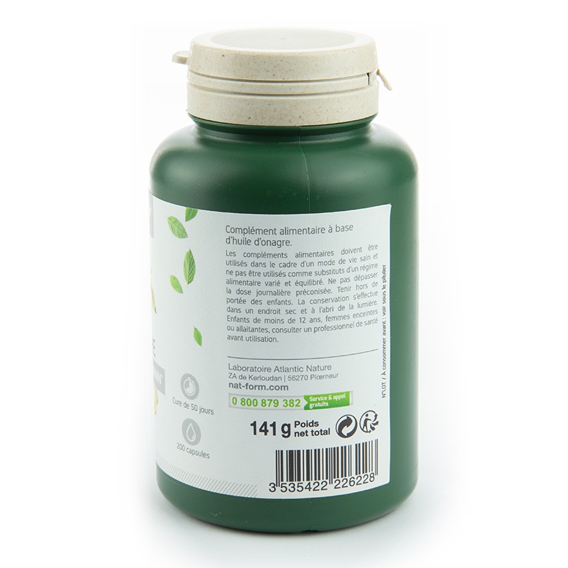 Tinh dầu hoa anh thảo (200v) hữu cơ giúp cân bằng nội tiết tố nữ Nat&amp;Form Huile D’Onagre, Pháp