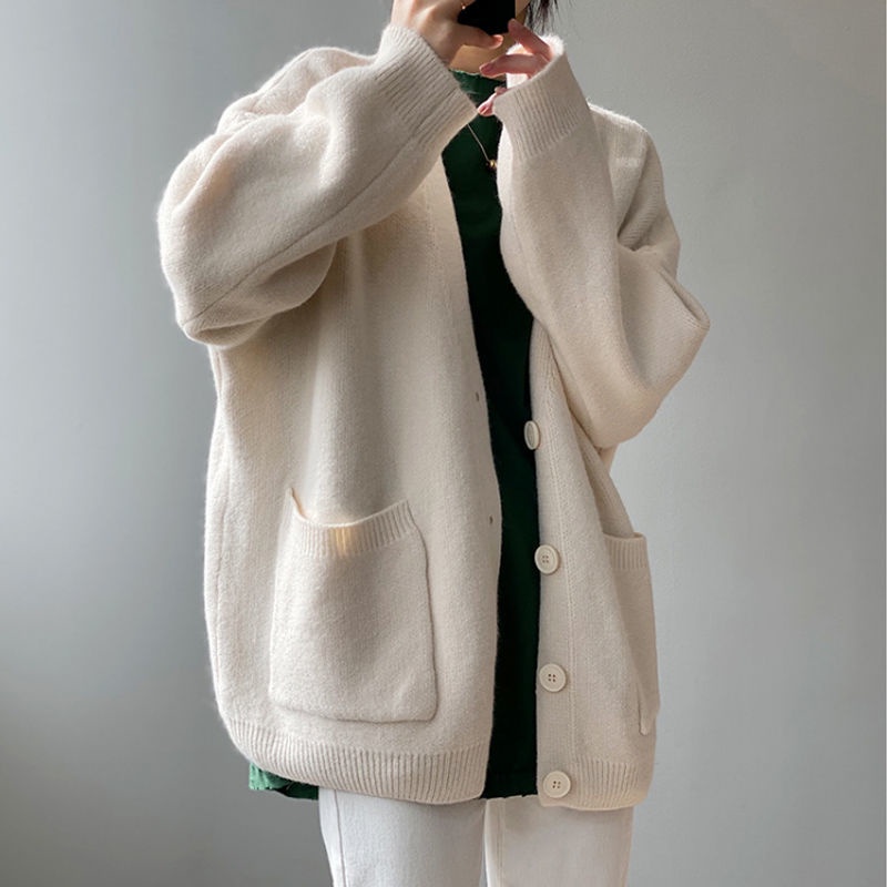 Áo khoác cardigan cổ chữ V thời trang nữ tính