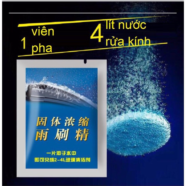 Viên sủi nước rửa kính xe hơi xe ô tô dễ dùng đánh bay mọi vết bẩn