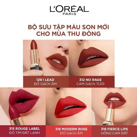 (HSD 03/2022) Son thỏi mịn lì L'oreal Paris Color Riche Matte 3,7g