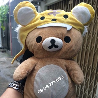 Thú bông Rila 40cm sau lưng có dây kéo cất đồ nho nhỏ