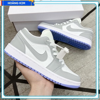 Giày Jordan xám trắng đế xanh, Giày Jordan 1 cổ thấp JD grey xám đế xanh bản đẹp full box bill