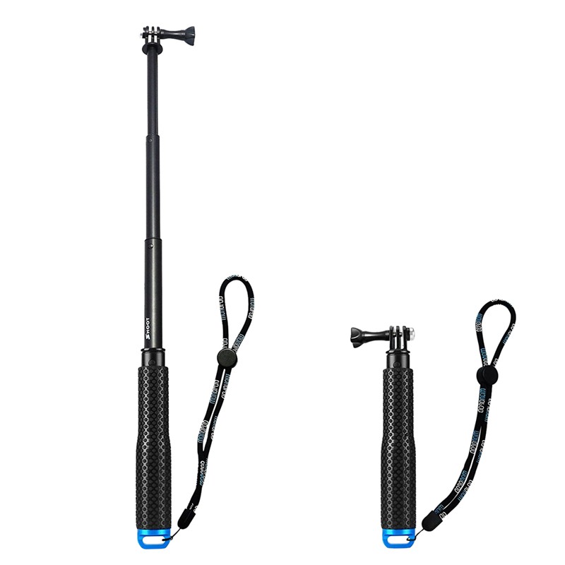 19" Extendable Handheld Selfie Stick Telescoping Pole Aluminum Alloy Monopod for Gopro Hero 5/4/3+/