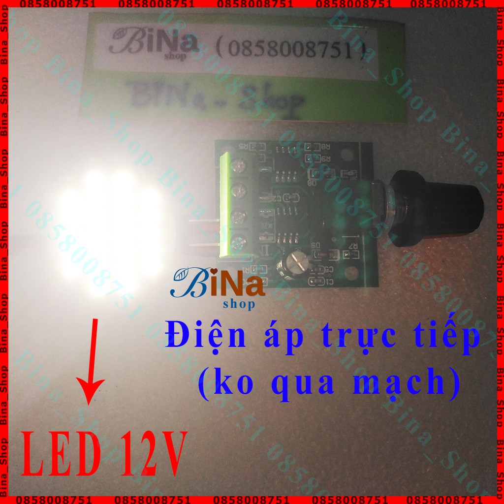 Mạch điều tốc động cơ DC 3V-12V 3A điều khiển PWM Dimmer đèn Led