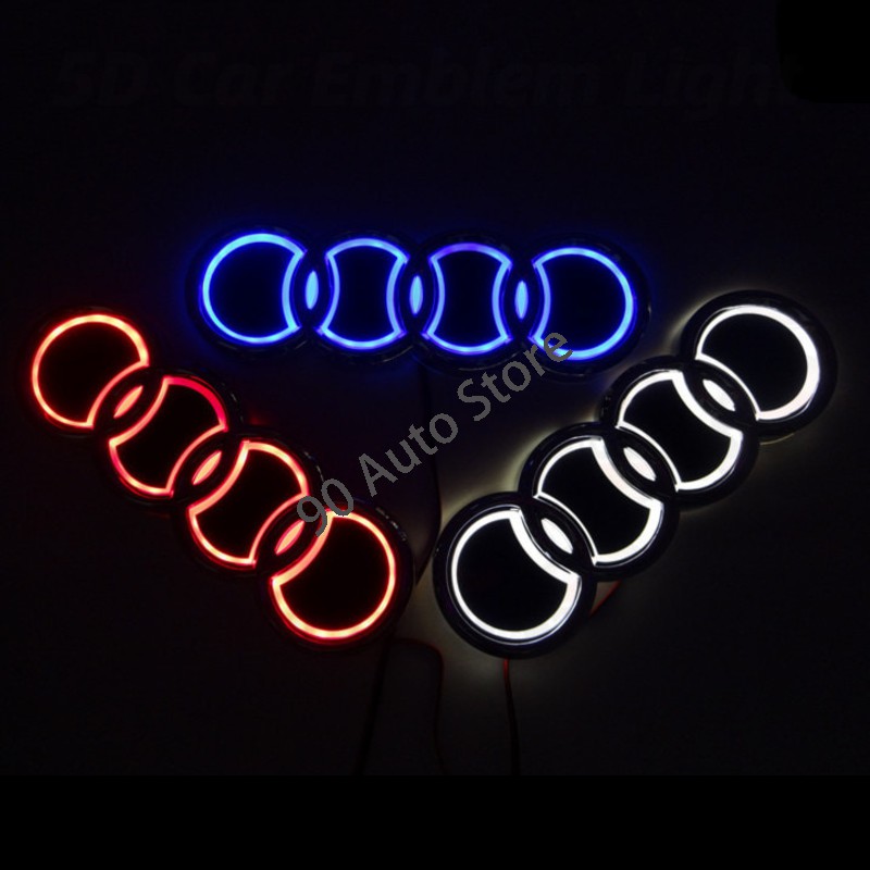 Logo 5d Led Cho Xe Audi A3 A4 A5 A6 A7 A8 Tt Quattro Rs4