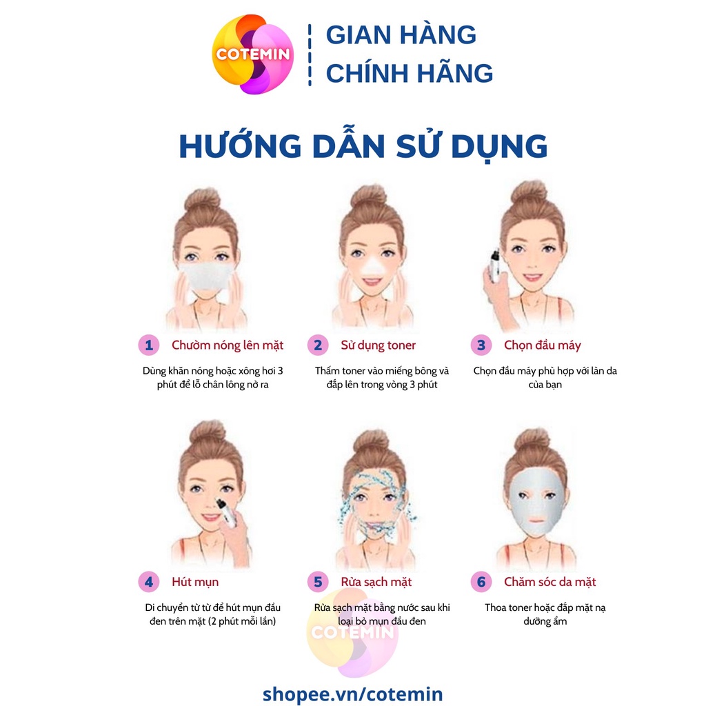 Máy hút mụn Black Head Detec Tor đầu đen mini cầm tay cao cấp máy khỏe Cotemin