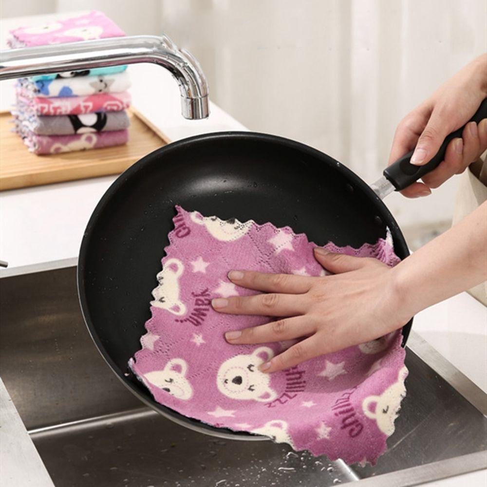 Epoch Khăn Lau Chén Dĩa Bằng Vải Nhung San Hô Mềm Mại Khô Nhanh