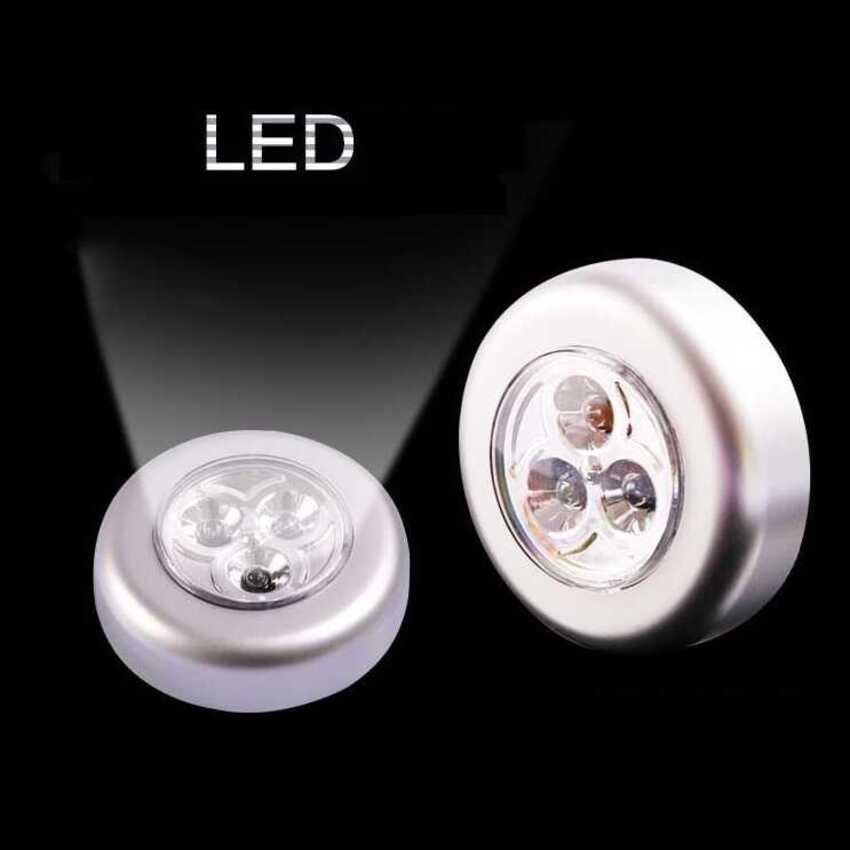 Bóng Đèn Led Dán Tường 3 bóng (combo 5 bộ) siêu sáng dùng pin 3A – Dán kệ sách, tủ quần áo, cốp xe, tường, tủ bếp