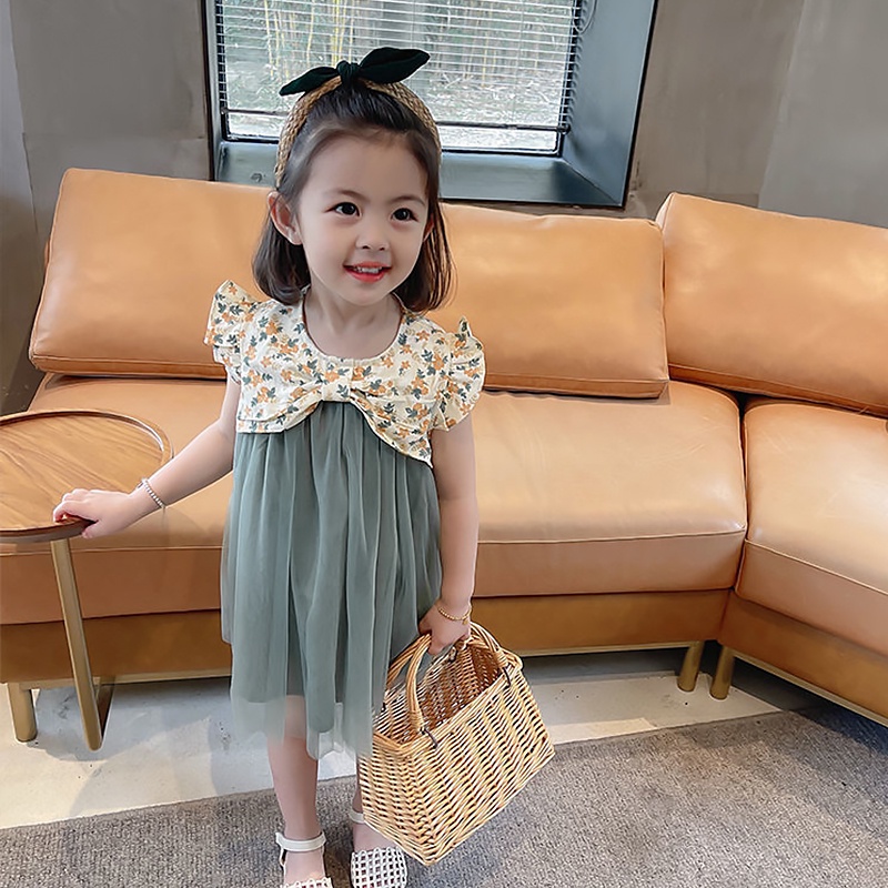 Đầm Công Chúa In Hoa Kiểu Phương Tây Xinh Xắn Cho Bé Gái